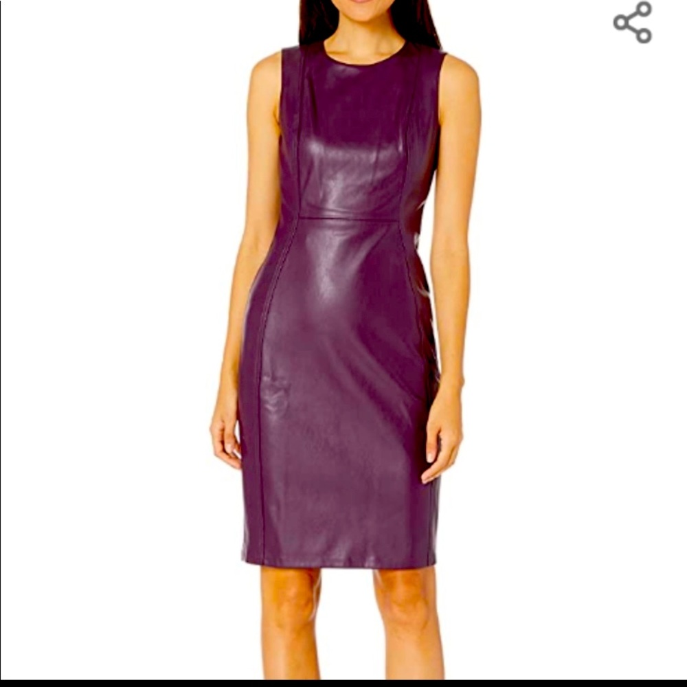 Calvin Klein purple vinyl dress